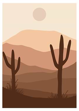 Modern Landscape With Sun