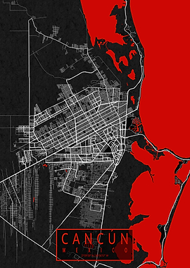 Cancun City Map Oriental