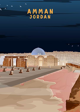 Cital Amman at Night Art