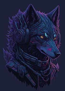 Cyberpunk Wolf