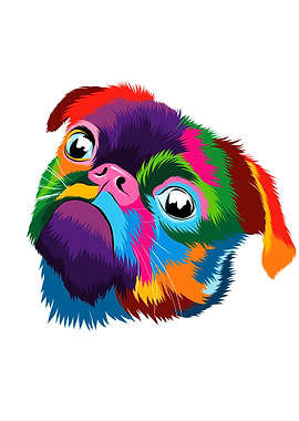Abstract pug head portrait
