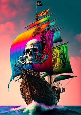 Pirate ship colorful