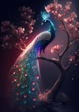 beautiful peacock glow