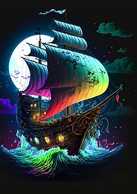 Pirate ship colorful