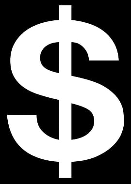 Dollar Sign in White