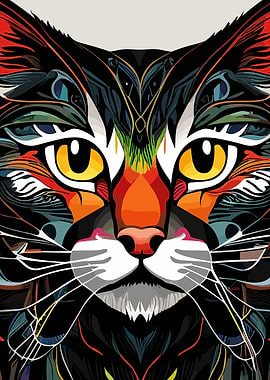 Cat Face Abstract