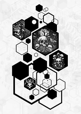 Skulls and hexagons