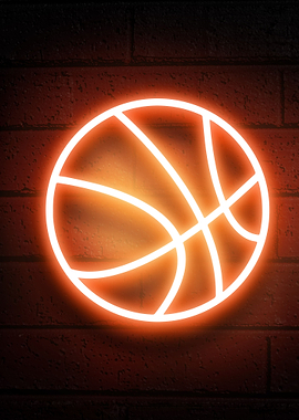 Basketball sport neon sign