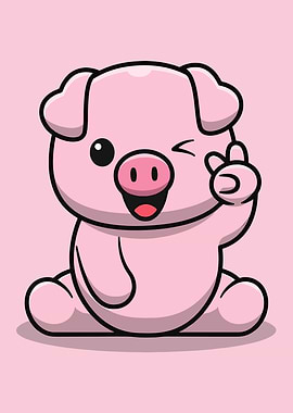 cute pig minimalist