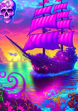 Pirate ship colorful