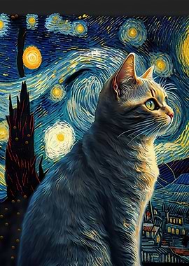 Cat van gogh