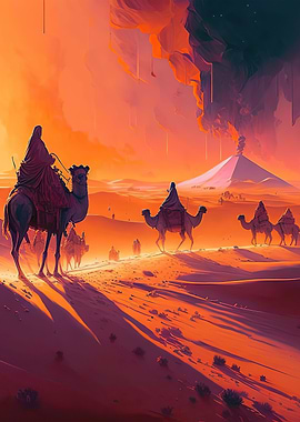 Camels desert