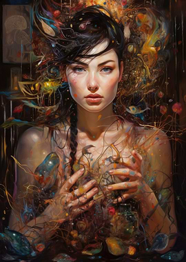 Powerful colorful portrait