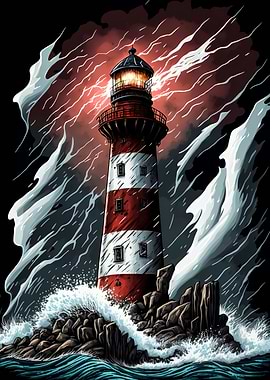 lighthouse in the storm