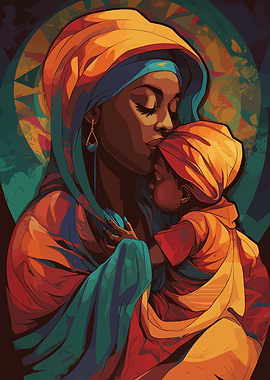Black Mother Abstract