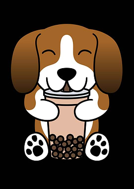 Basset Hound Bubble Tea