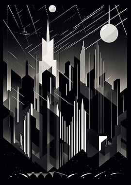 Black and white Skyline