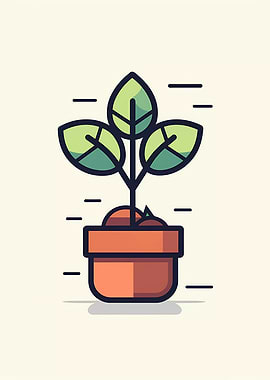 Cute Minimalist Pot Plant