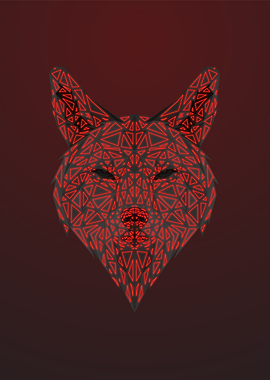 Wolf Low Poly Neon