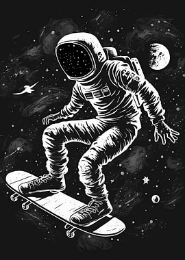 Astronaut on a Skateboard
