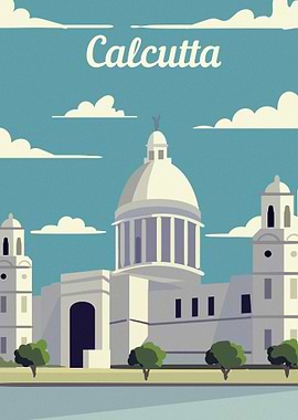 Calcutta city skyline