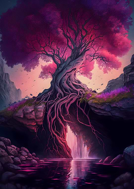 Pink Old Tree
