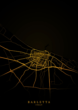 Barletta City Map Gold