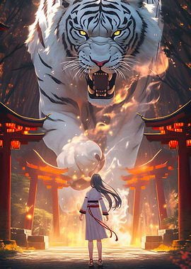 Beautiful Girls and lion