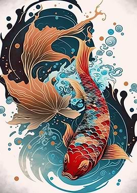 Japanese koi fish