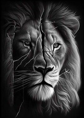 Angry Lion Face Animal