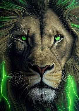 Angry Lion Face Animal