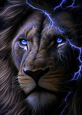 Angry Lion Face Animal