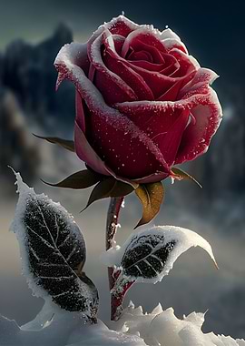 Red Rose in Winter
