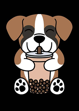 Boxer Dog Bubble Tea