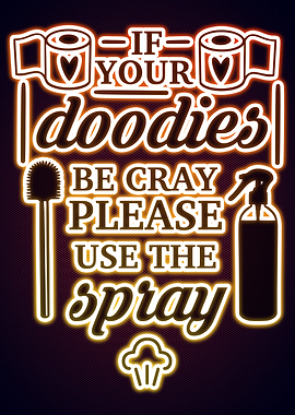 Funny Bathroom Neon Poster