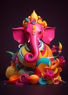 Ganesha god of art paper
