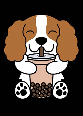Cavalier Dog Bubble Tea