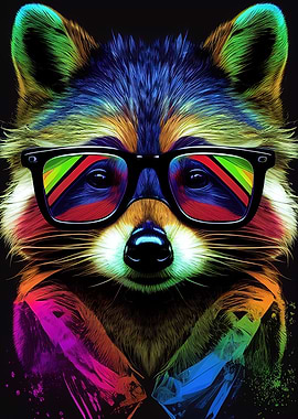 Colorful Raccoon Animals
