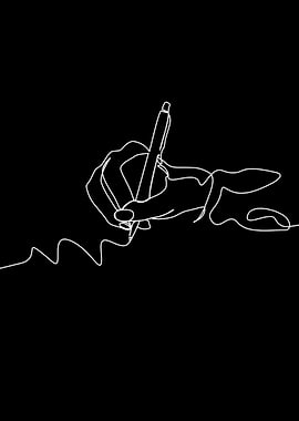 Hand one line drawing