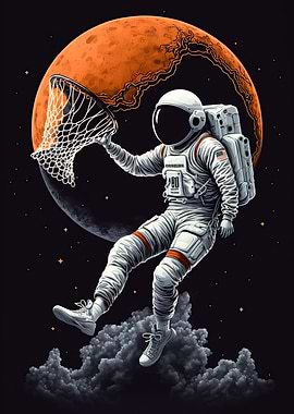 Astronaut Basketball Space