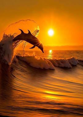 Dolphin surfing