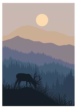 Modern Landscape With Sun