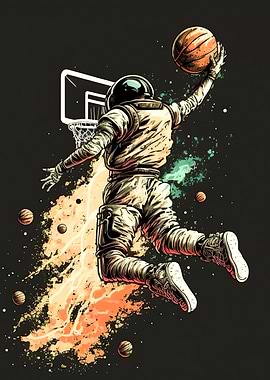 Astronaut Basketball Space