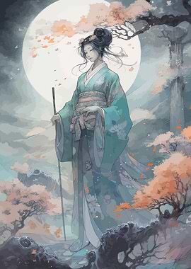 Japanese Samurai In Kimono