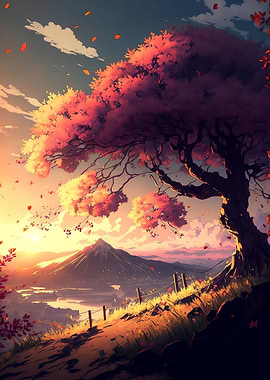 Anime Sunset Scenery