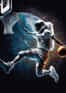 Astronaut Basketball Space