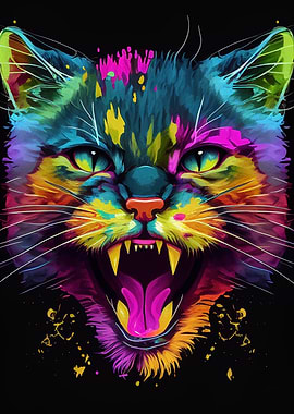 Colorful Cat Cute Feline