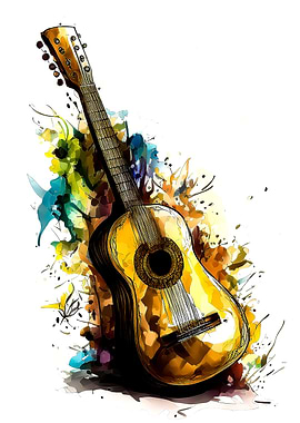 Guitar watercolor
