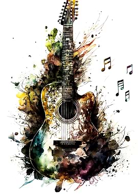Guitar watercolor