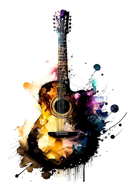 Guitar watercolor